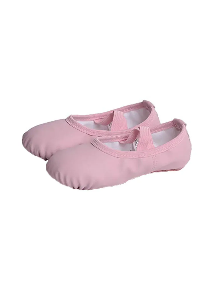 PU Soft Leather Dance Shoes One-piece Soft-soled Ballet Practice Lace-up Free Shoes