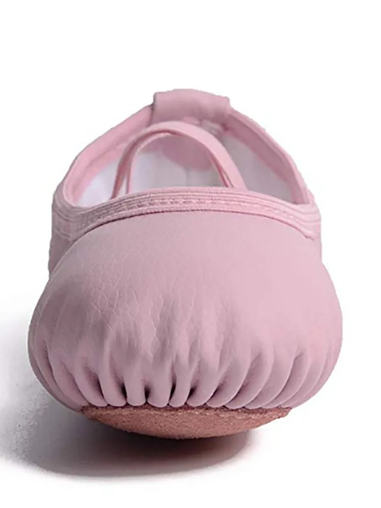 PU Soft Leather Dance Shoes One-piece Soft-soled Ballet Practice Lace-up Free Shoes