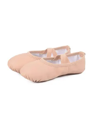PU Soft Leather Dance Shoes One-piece Soft-soled Ballet Practice Lace-up Free Shoes