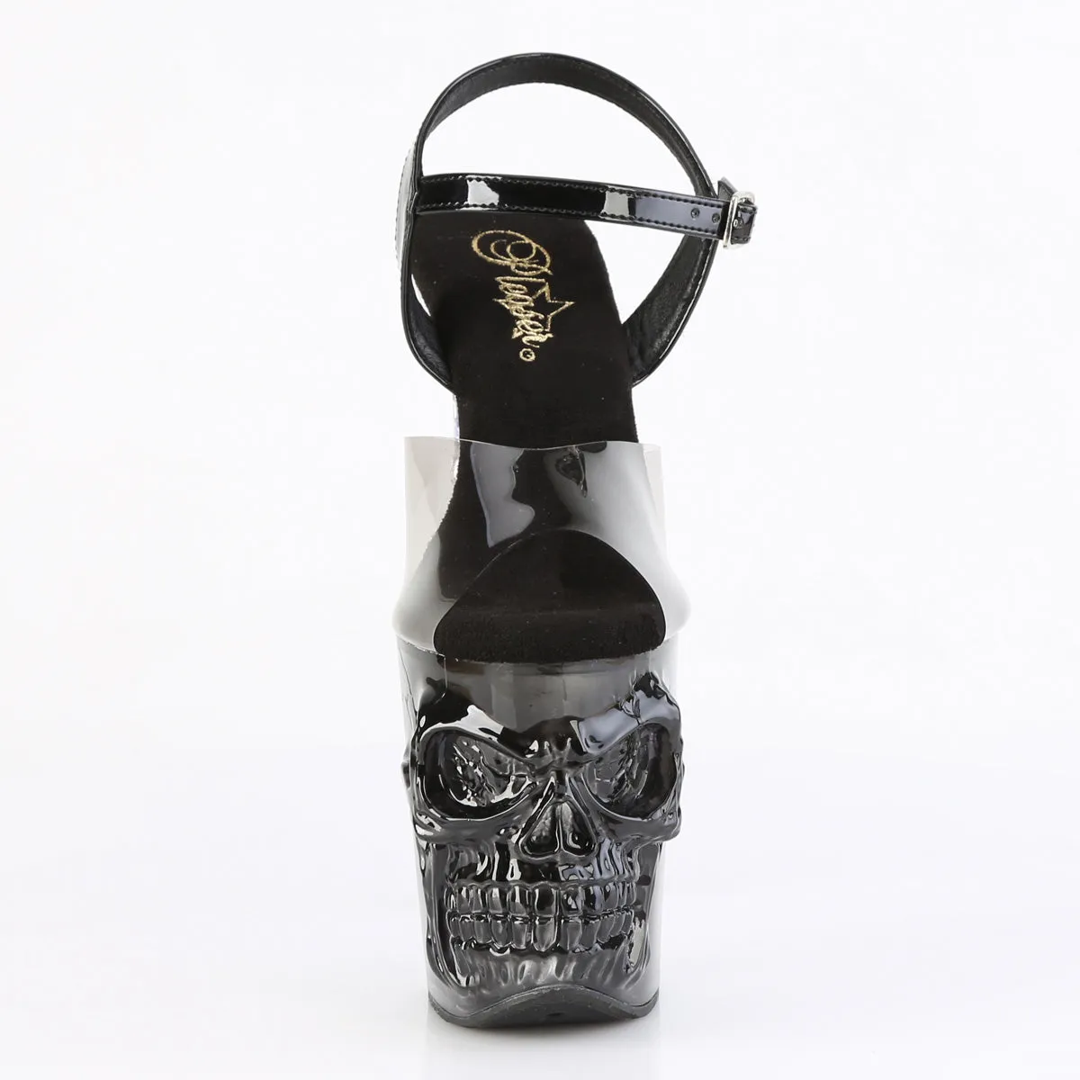 RAPTURE-808T-1  Black & Clear Ombre Skull Platform High Heel