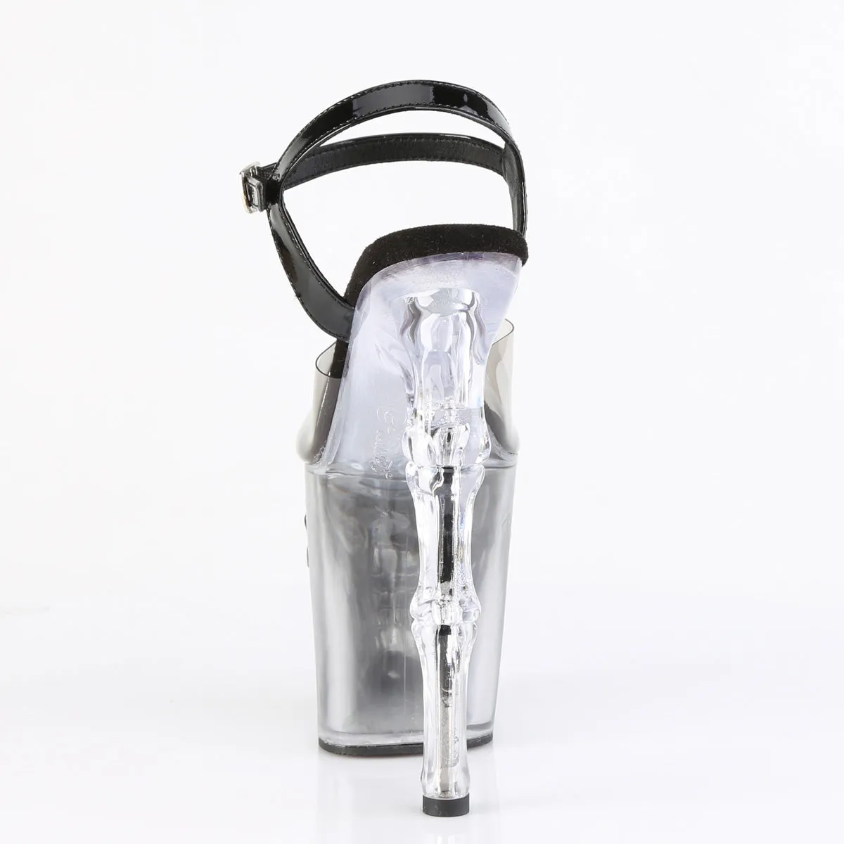 RAPTURE-808T-1  Black & Clear Ombre Skull Platform High Heel