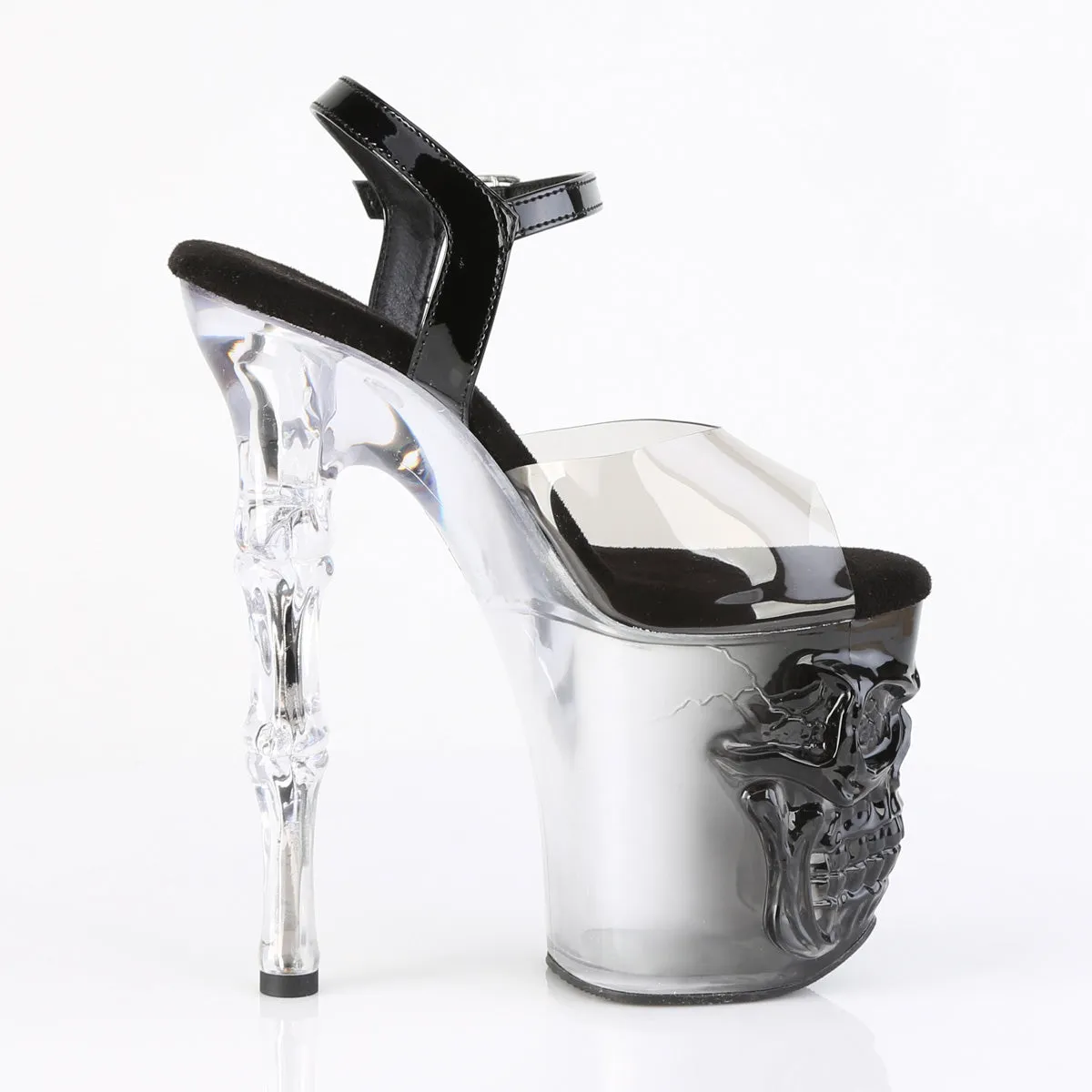 RAPTURE-808T-1  Black & Clear Ombre Skull Platform High Heel