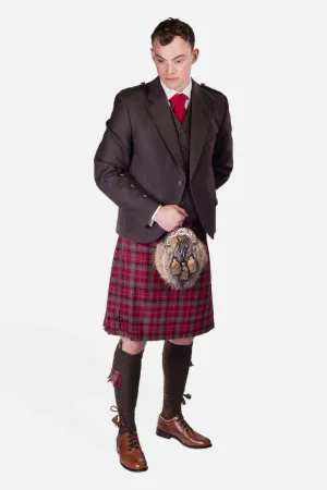 Red Nicolson Muted / Peat Holyrood Kilt Hire Outfit