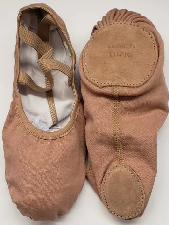 Riley -- 4 Way Stretch Canvas Split Sole Ballet -- Jazzy Tan