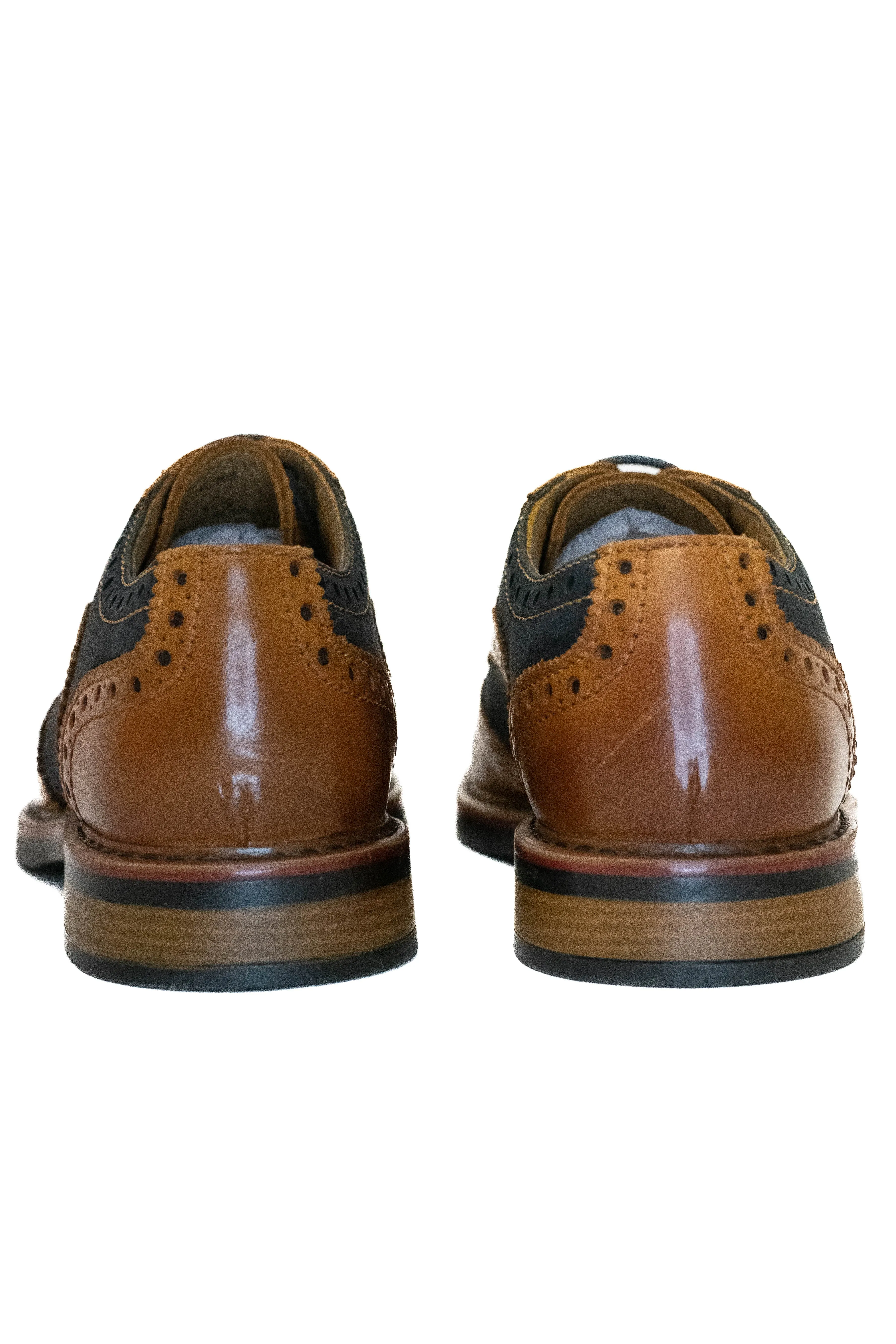 Roamers Tan & Navy Suede Chunky Brogues