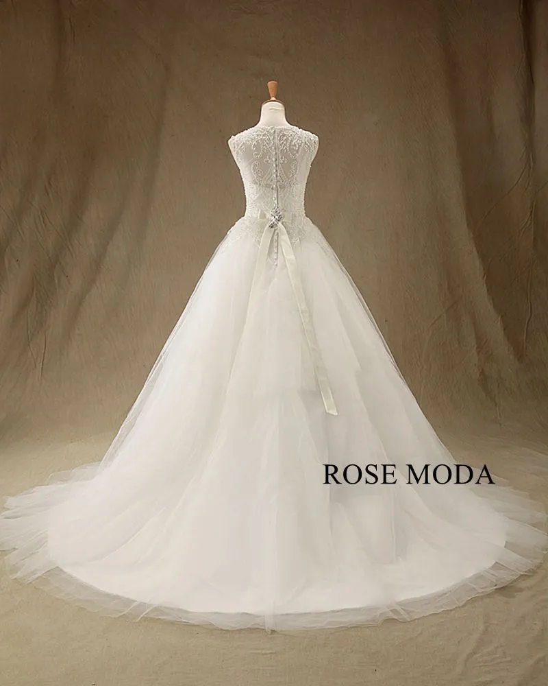 Rosemoda Beaded Embroidery A Line Wedding Dress