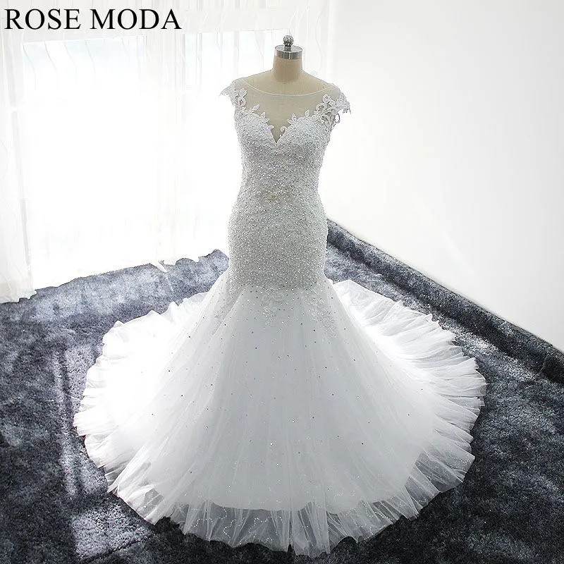 Rosemoda Heavy Beaded Lace Mermaid Wedding Dress