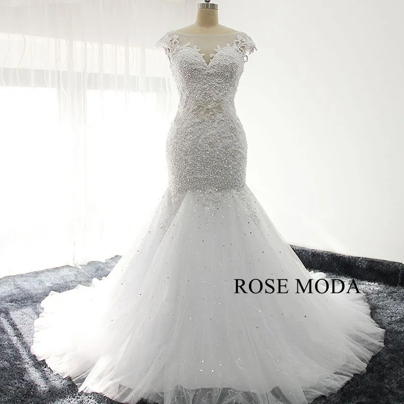 Rosemoda Heavy Beaded Lace Mermaid Wedding Dress