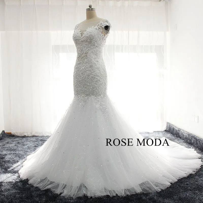 Rosemoda Heavy Beaded Lace Mermaid Wedding Dress