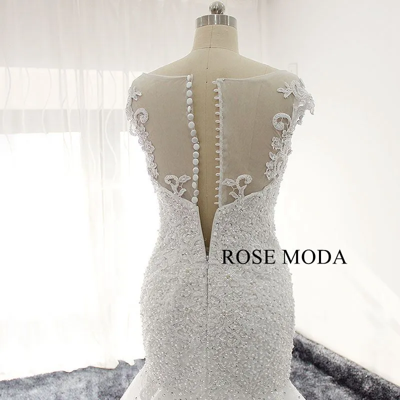 Rosemoda Heavy Beaded Lace Mermaid Wedding Dress