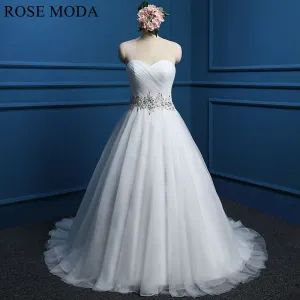 Rosemoda Rushed Bodice Cascading Skirt A Line Wedding Dress