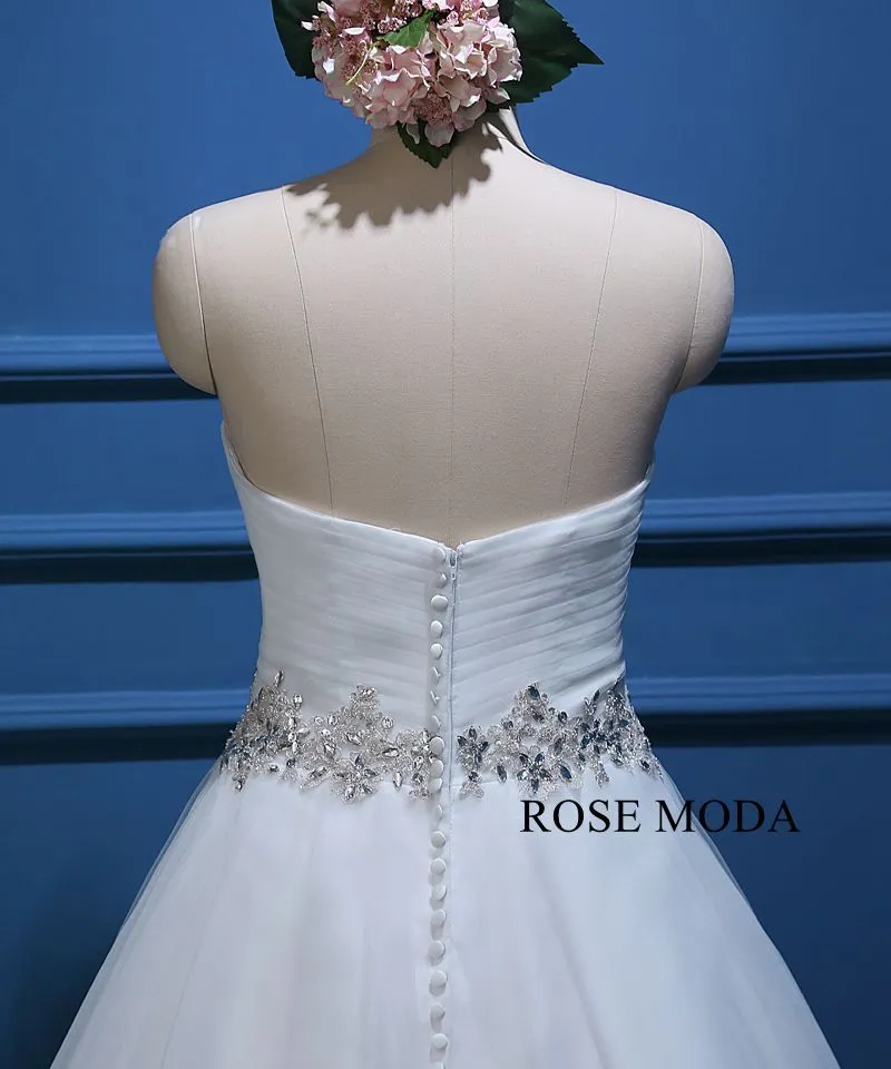 Rosemoda Rushed Bodice Cascading Skirt A Line Wedding Dress