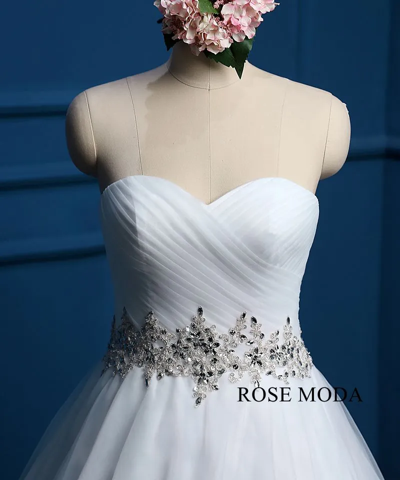 Rosemoda Rushed Bodice Cascading Skirt A Line Wedding Dress