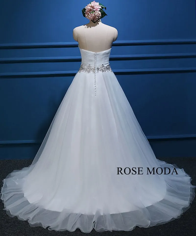 Rosemoda Rushed Bodice Cascading Skirt A Line Wedding Dress