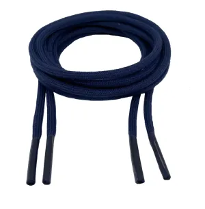 Round Cotton Navy Blue Shoelaces - 3mm wide