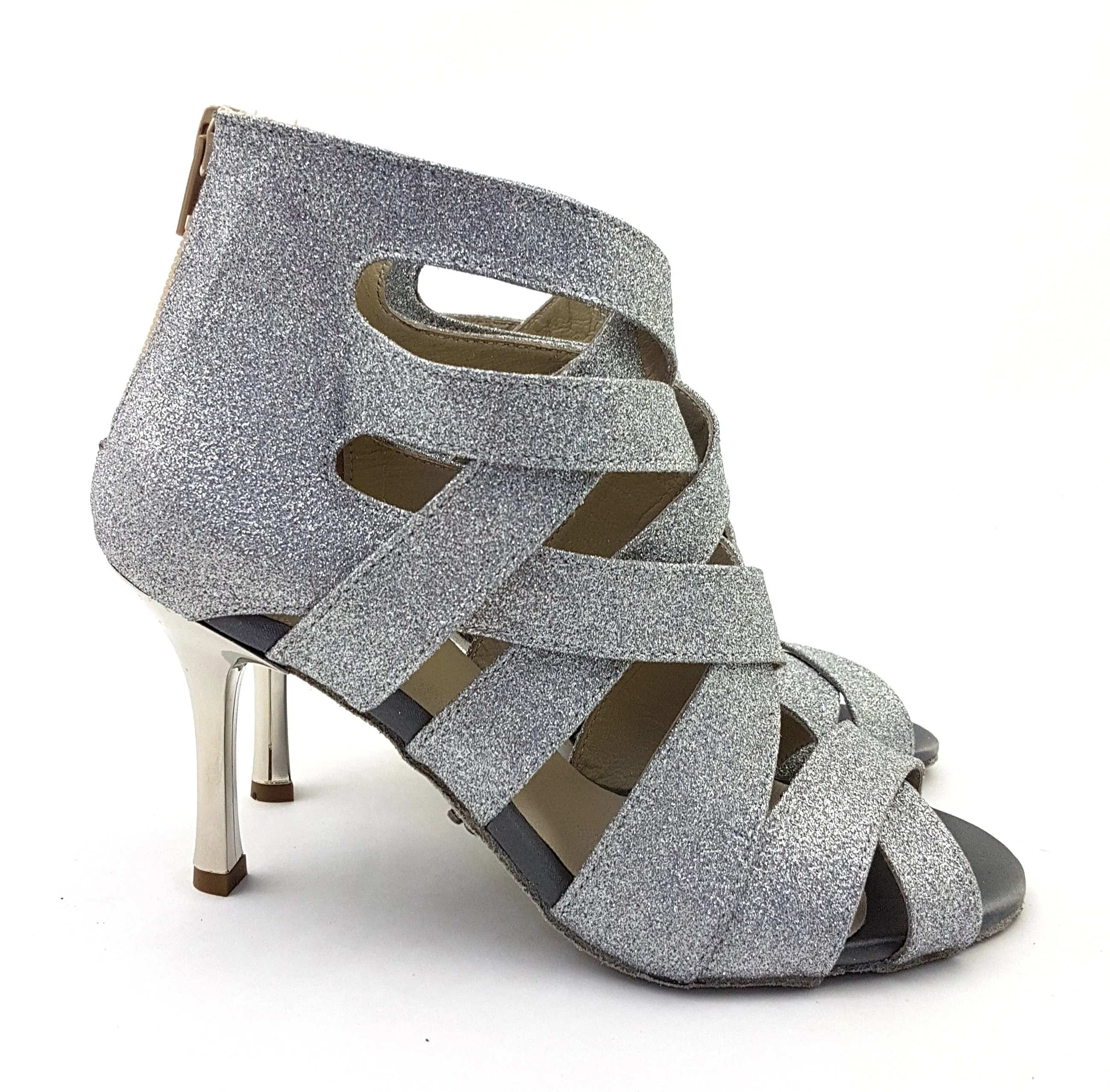 S-G11 Shaula Tanzschuhe in Silver Glitter