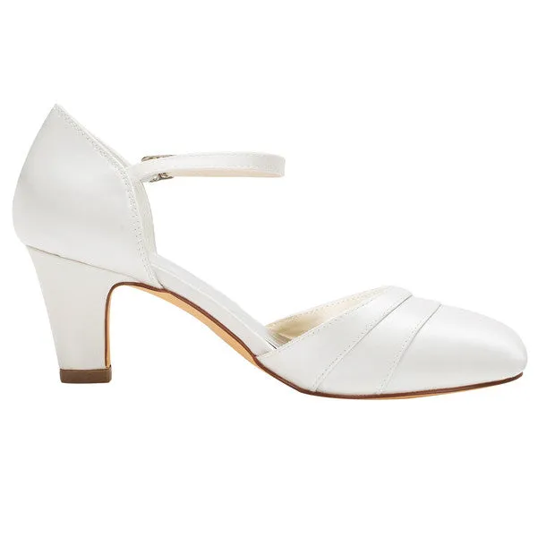 Satin Women's Stiletto Heel Closed Toe Pumps With Buckle,Wedding Shoes,L-582