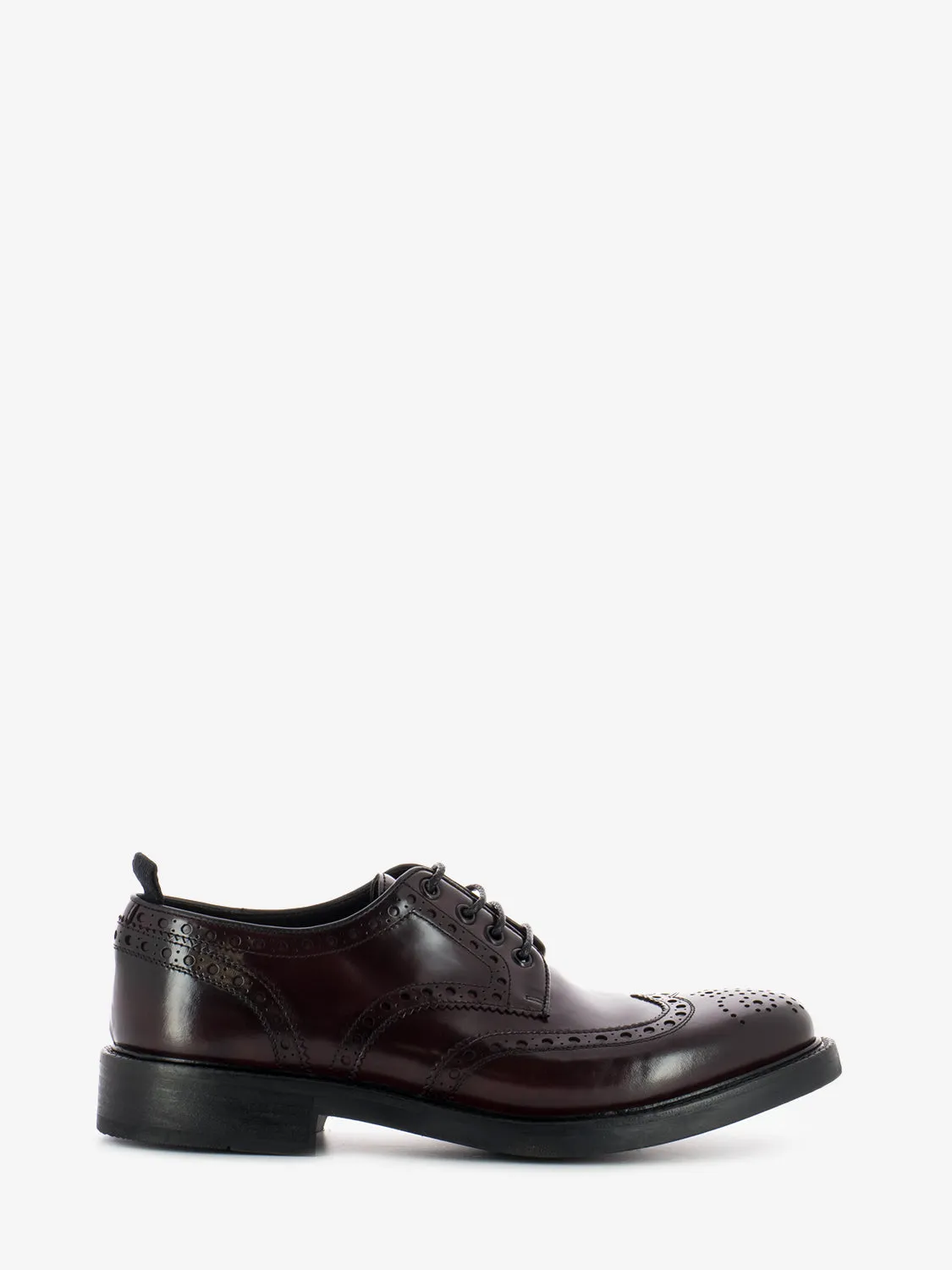 Scarpa derby con brogues amaranto