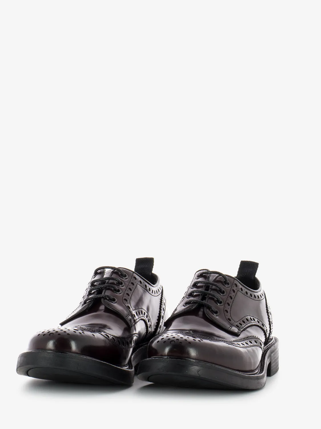 Scarpa derby con brogues amaranto