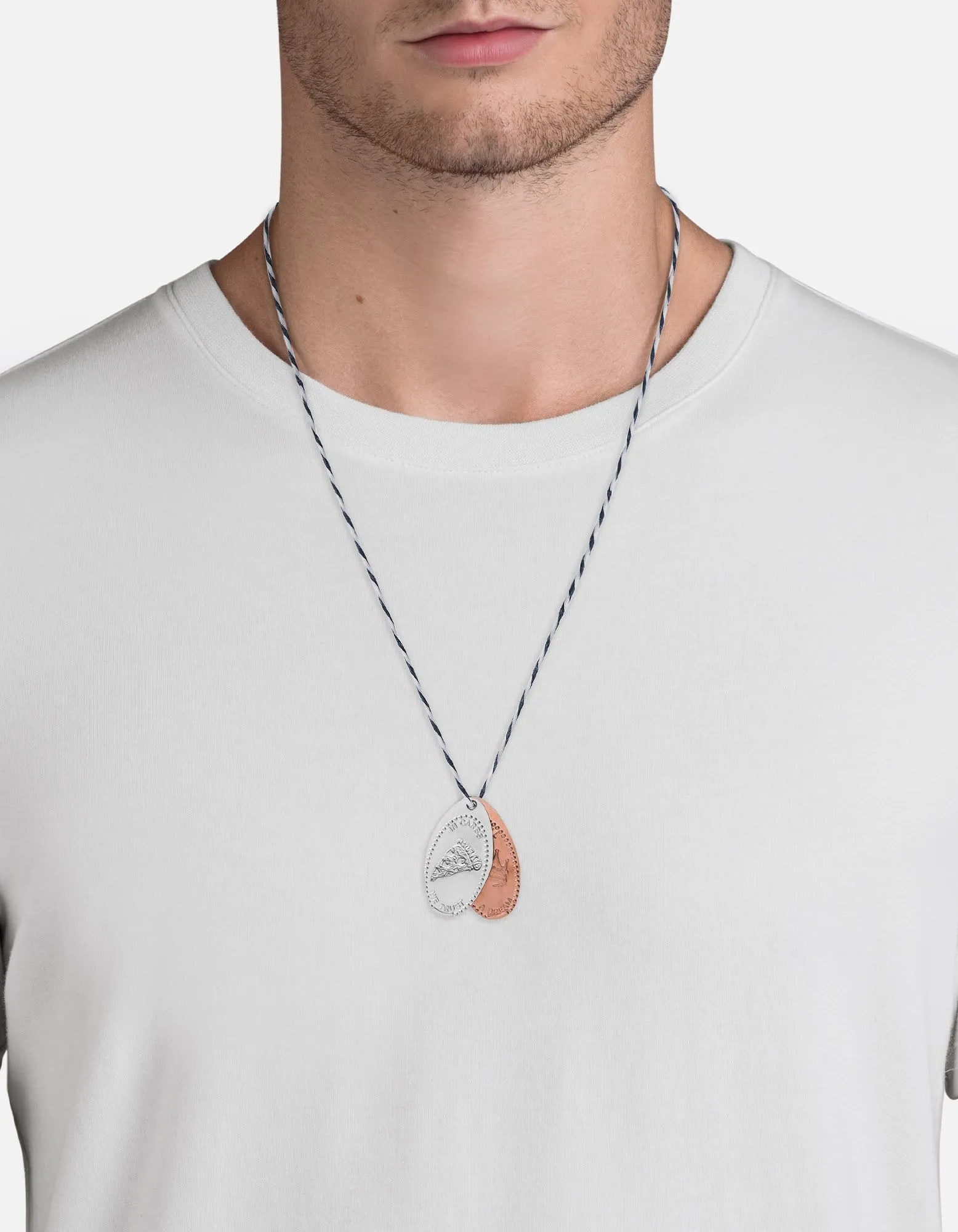 Silver Penny Cord Necklace, In Carbs We Trust
