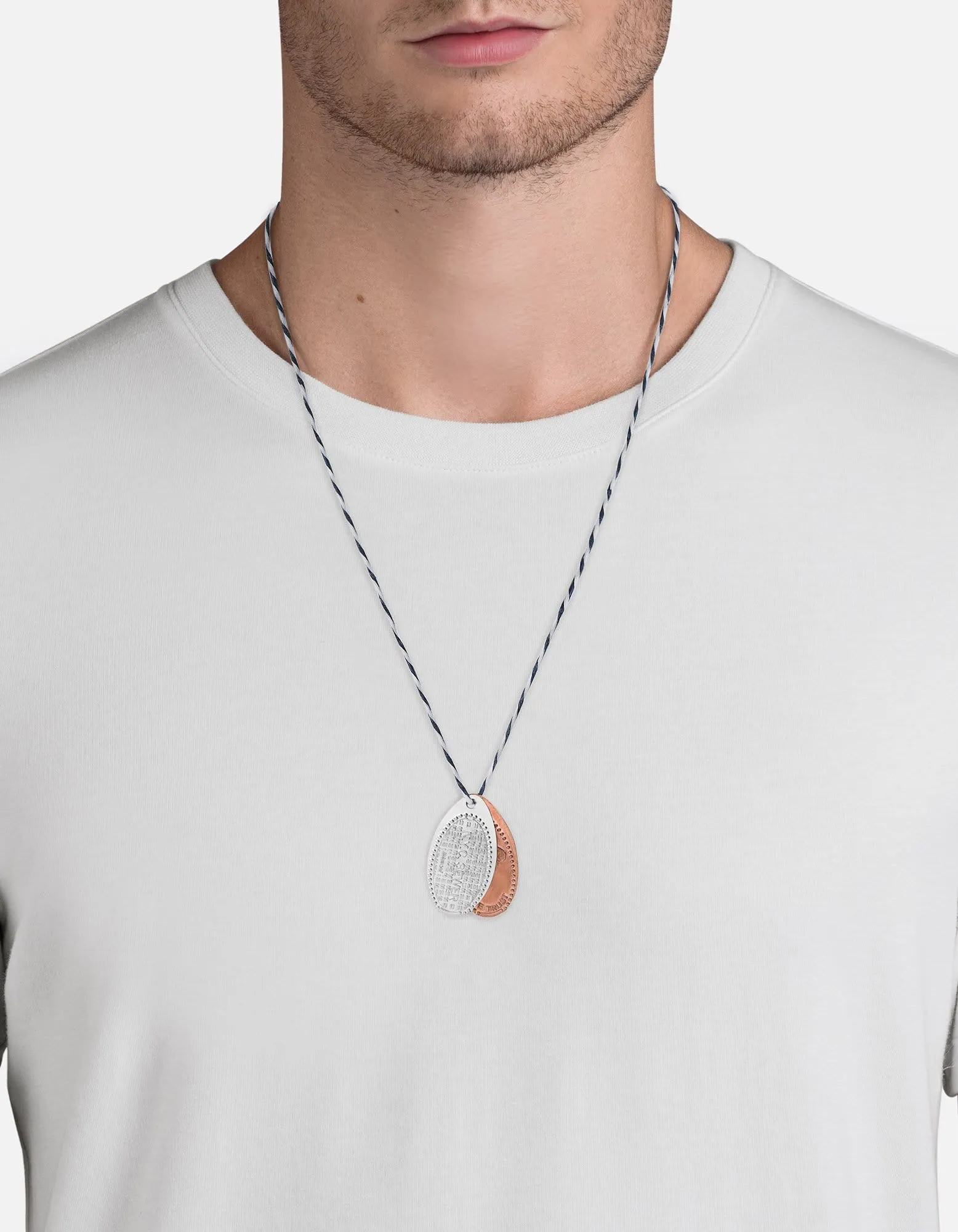 Silver Penny Cord Necklace, NYC Sewer