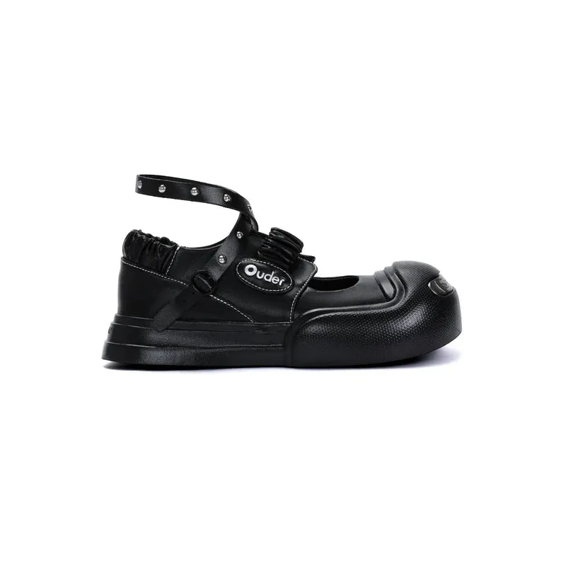 Smile Vampire Leather Mary Jane Shoes