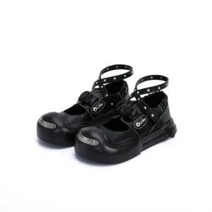 Smile Vampire Leather Mary Jane Shoes