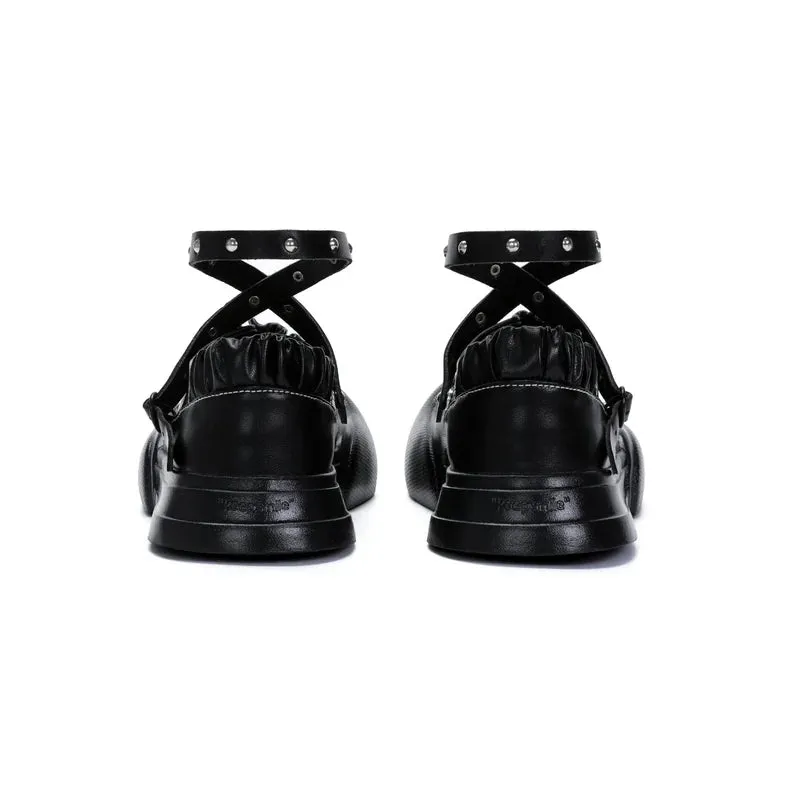 Smile Vampire Leather Mary Jane Shoes
