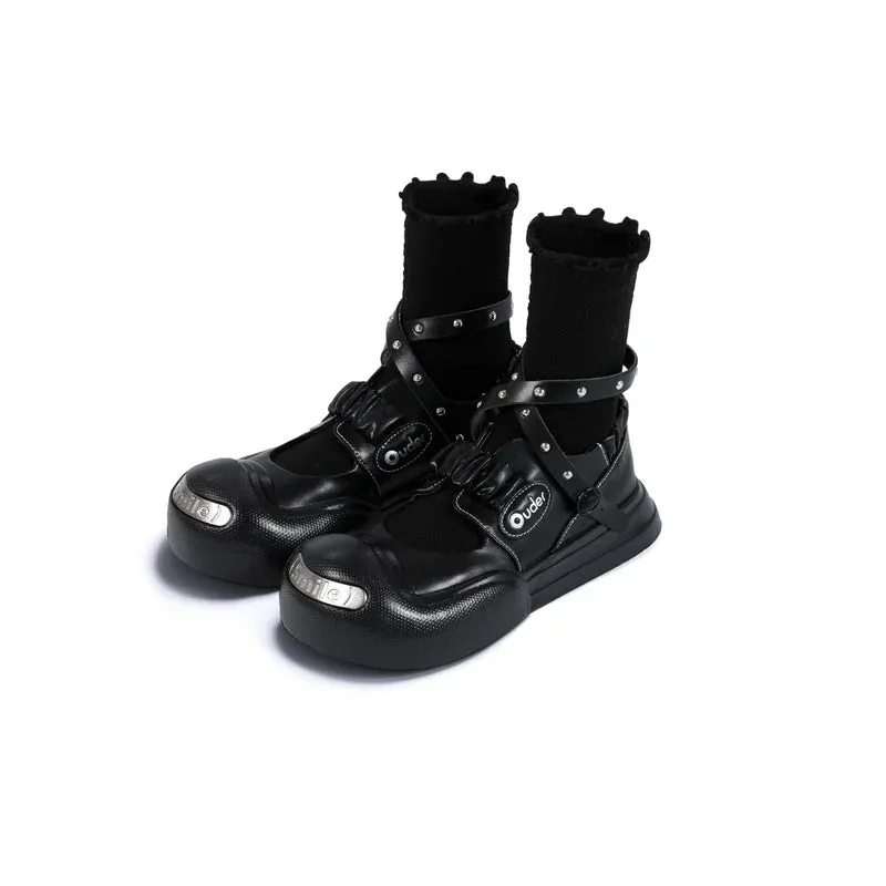 Smile Vampire Leather Mary Jane Shoes