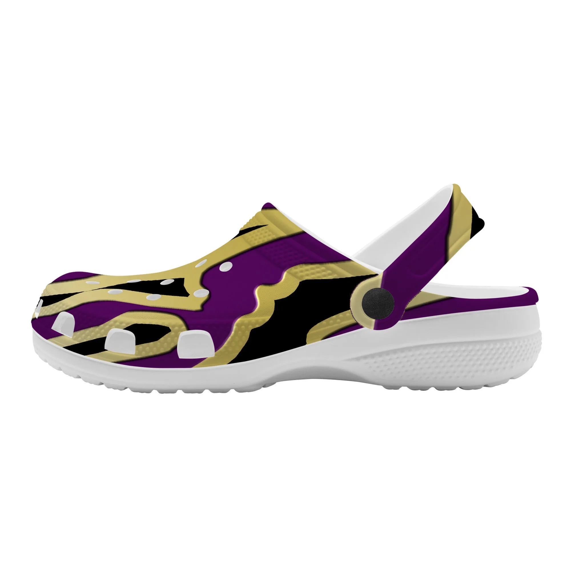 Snooty Fox Art Crocs Clogs - Purple Design
