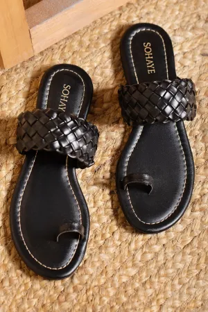 Sohaye Braided Kohlapuri for Women's SKU: FWKP009-BLACK