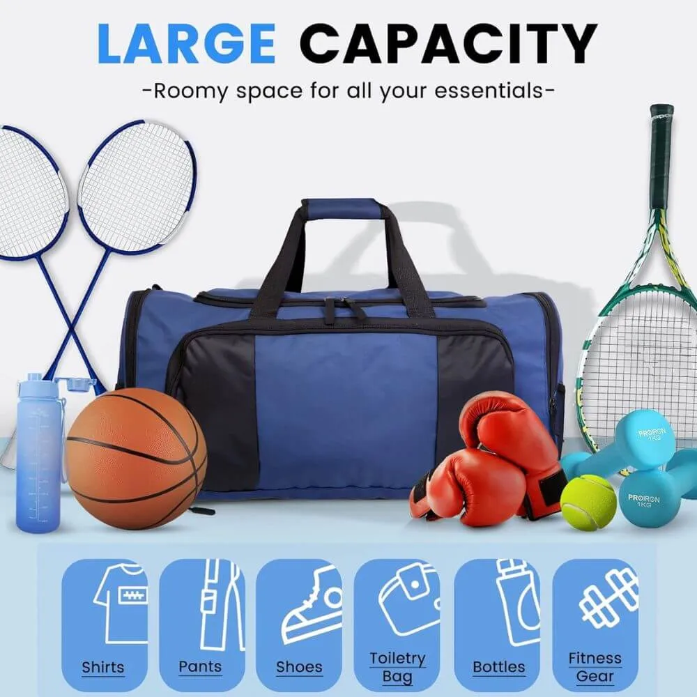 Sports Duffel Bag with Shoe Compartment - 35L