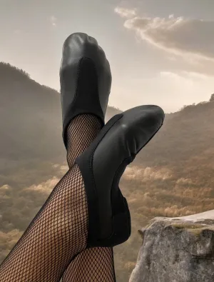 The Edge PROFESSIONAL Leather Split Sole Jazz Shoes Black
