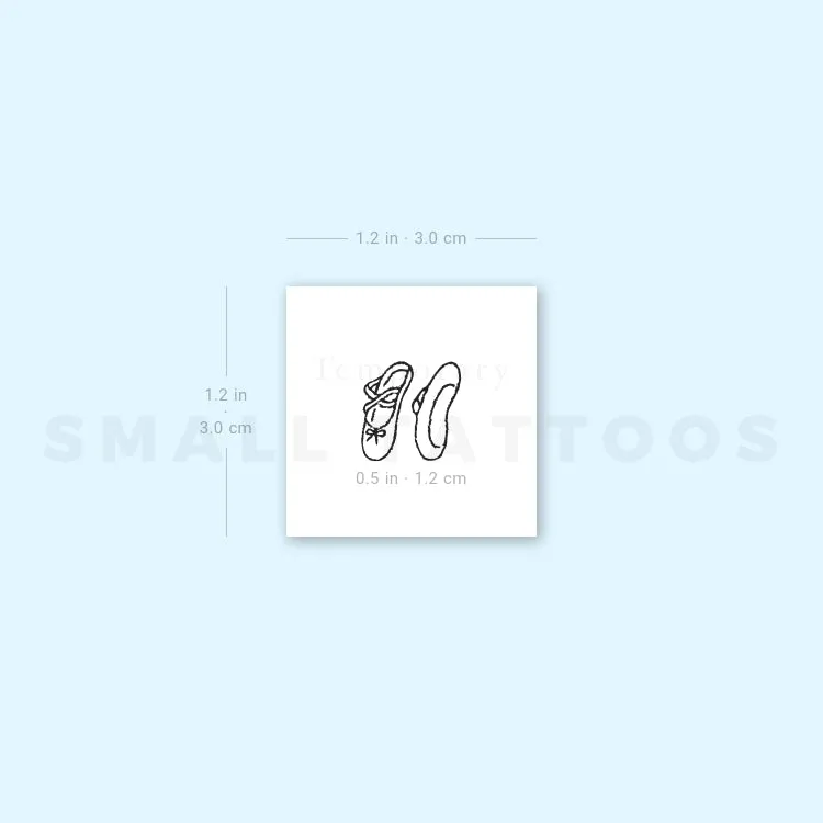 Tiny Ballet Shoes Temporary Tattoo (Set of 3)
