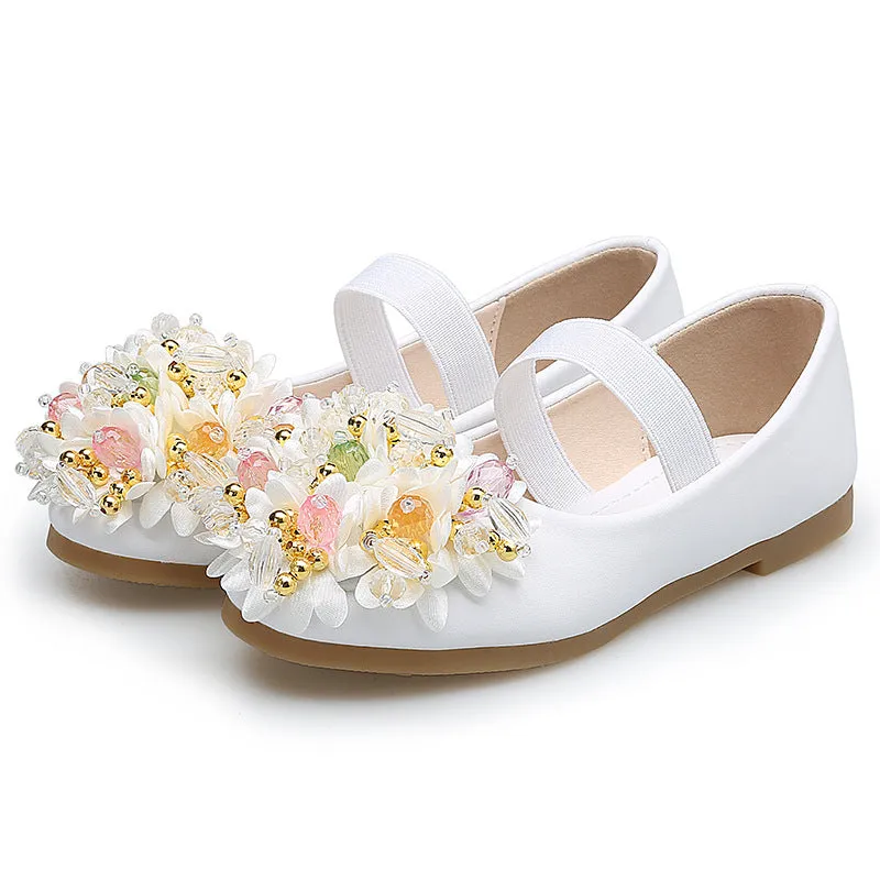 Toddler Beaded Flower Baby Girl Princess Shoes