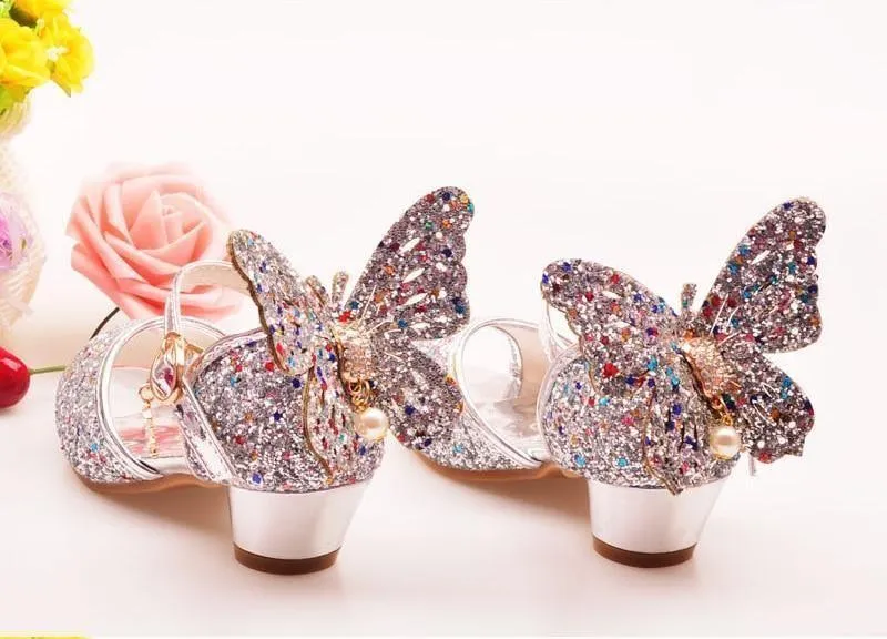UOS311 Children's Girls Butterfly Sandal Toddler Casual Shoes