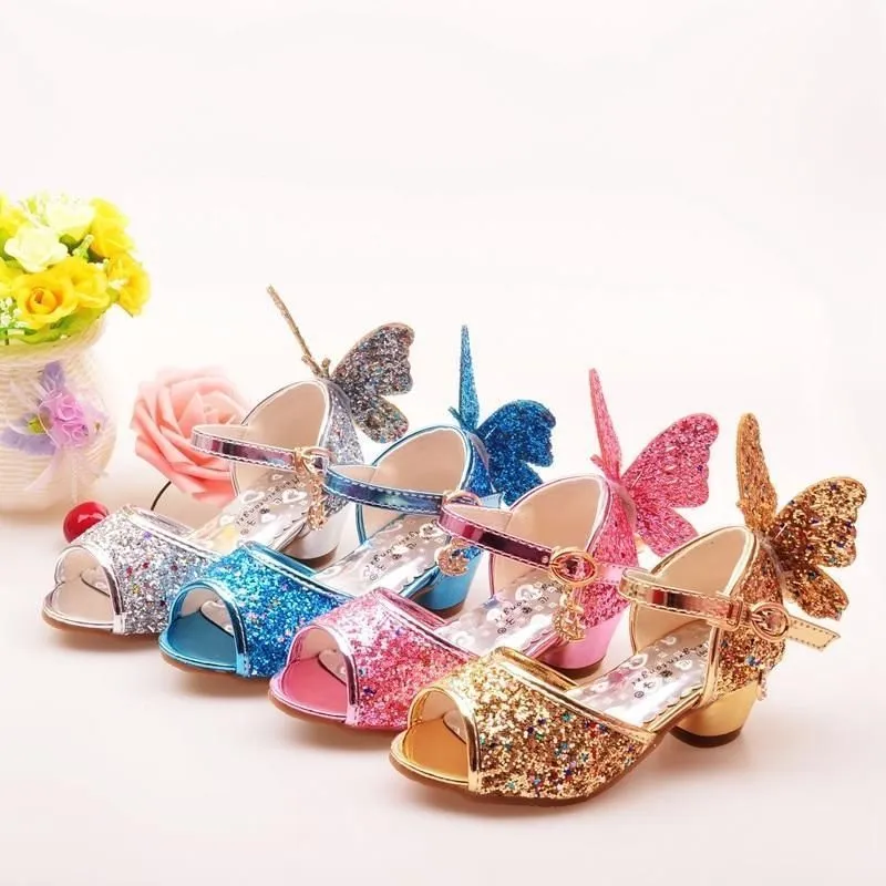 UOS311 Children's Girls Butterfly Sandal Toddler Casual Shoes