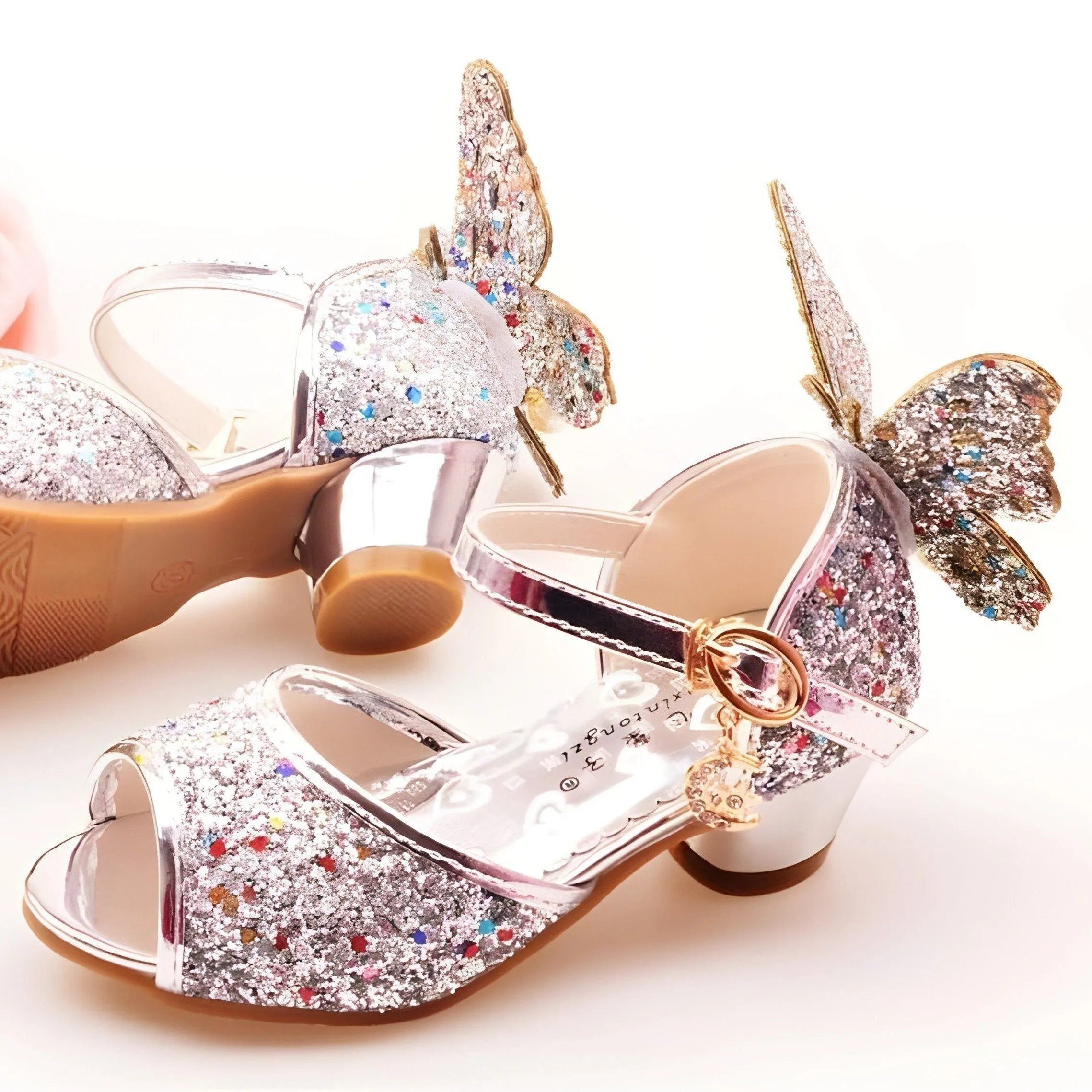 UOS311 Children's Girls Butterfly Sandal Toddler Casual Shoes