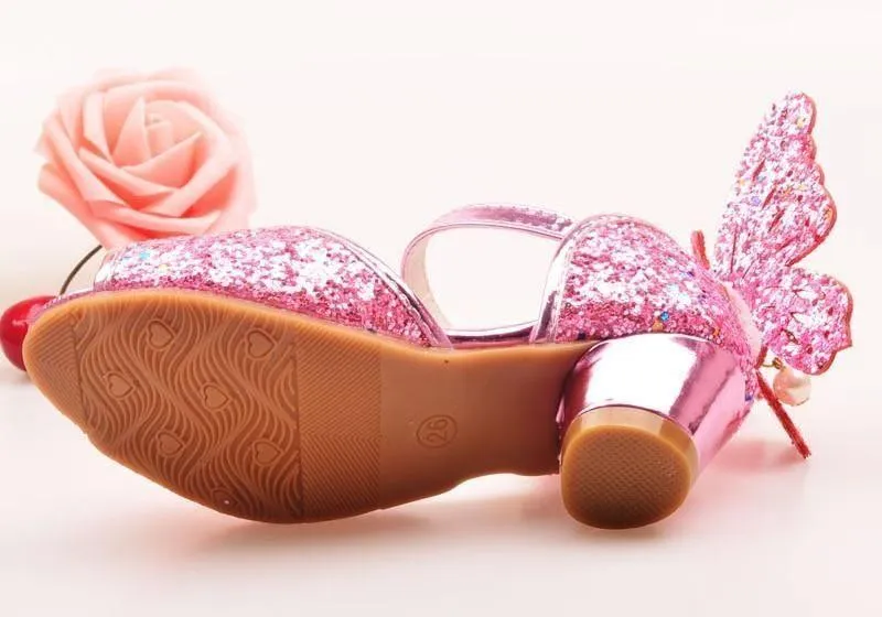 UOS311 Children's Girls Butterfly Sandal Toddler Casual Shoes