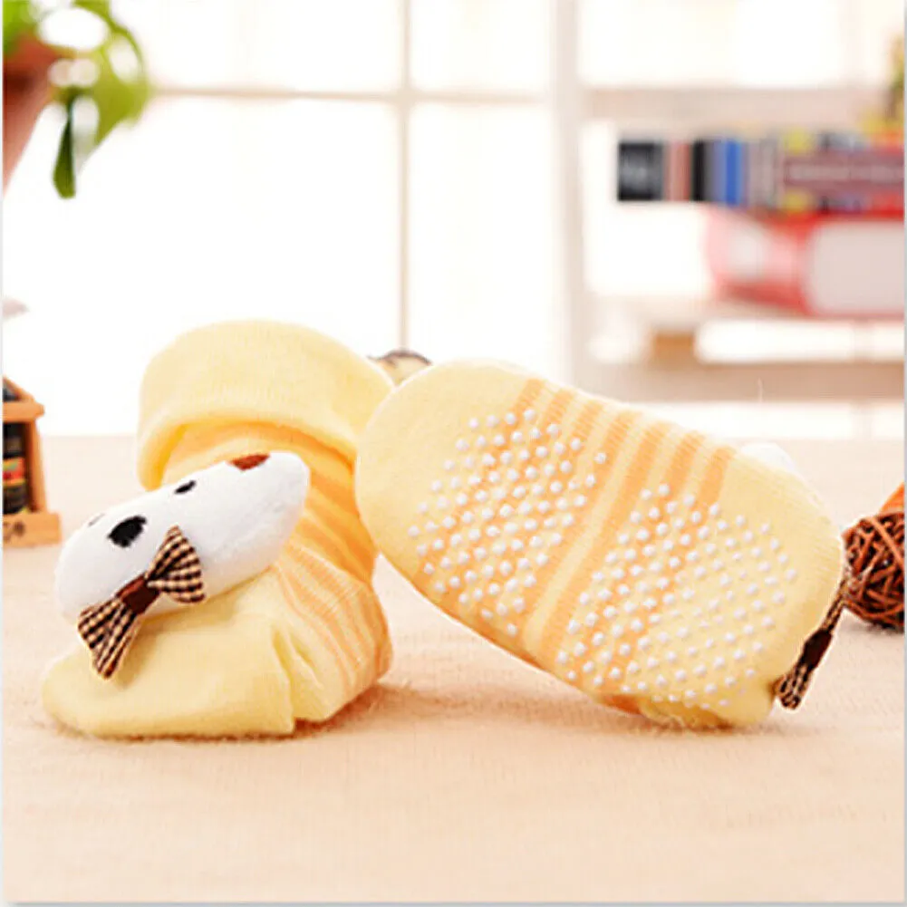 US 6 Pack Wrapables Cute 3D Cartoon Anti-Skid Baby Booties Sock Slipper Shoes
