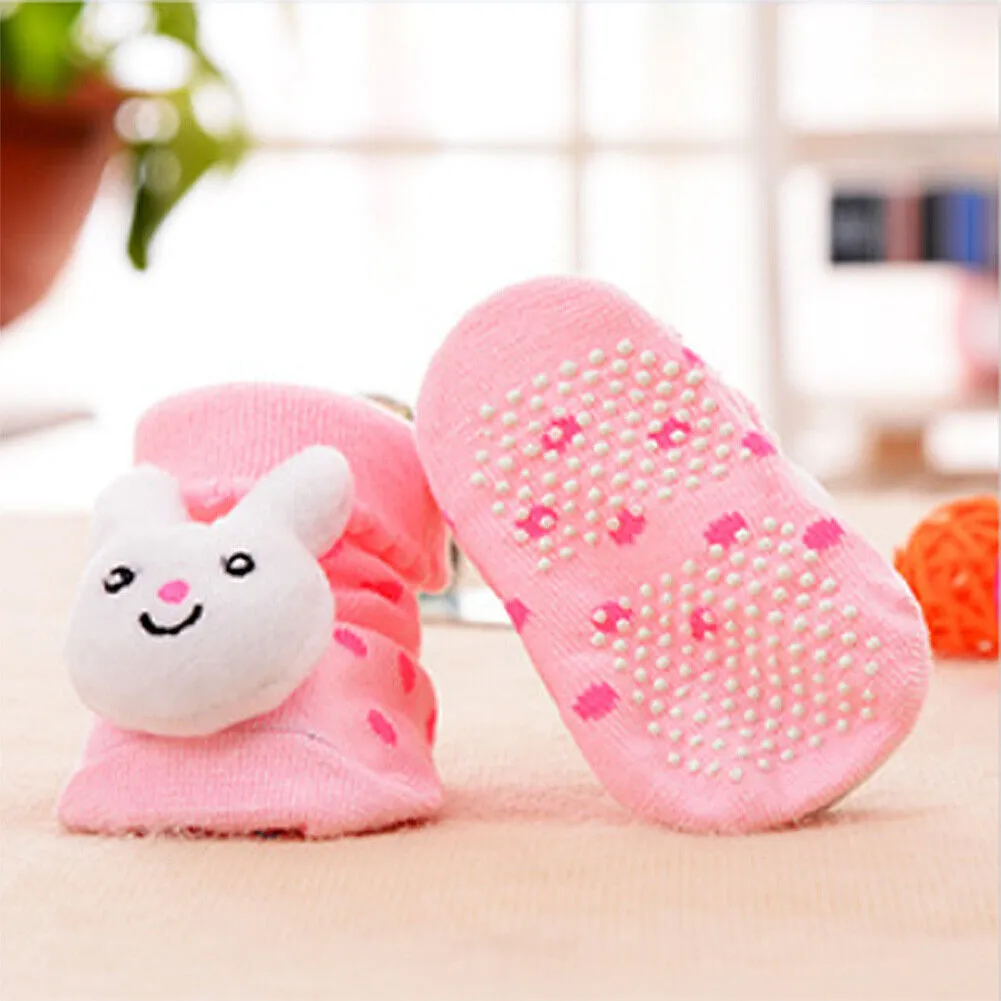 US 6 Pack Wrapables Cute 3D Cartoon Anti-Skid Baby Booties Sock Slipper Shoes