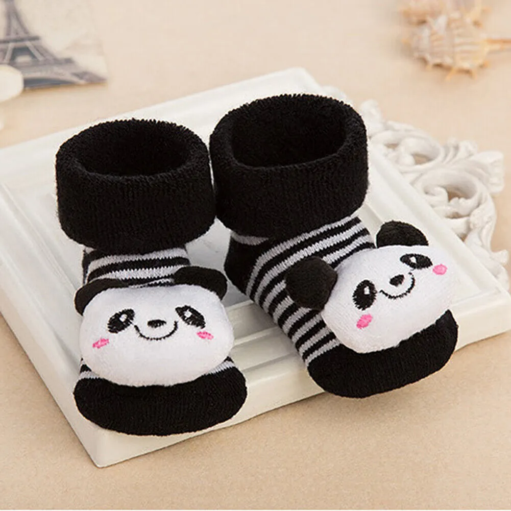 US 6 Pack Wrapables Cute 3D Cartoon Anti-Skid Baby Booties Sock Slipper Shoes