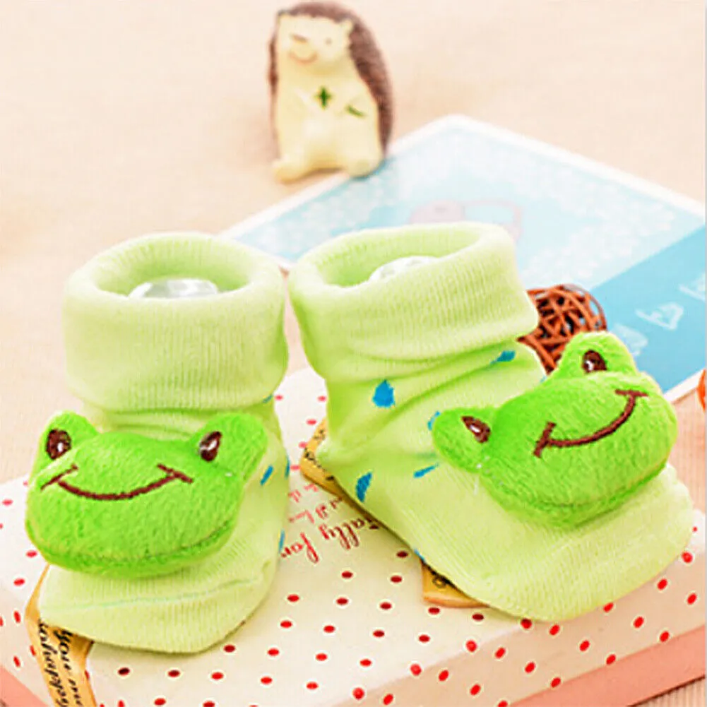 US 6 Pack Wrapables Cute 3D Cartoon Anti-Skid Baby Booties Sock Slipper Shoes