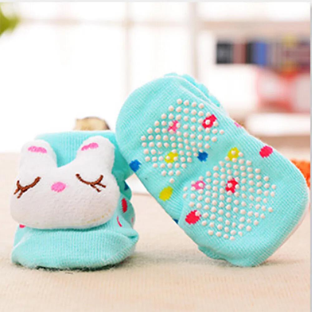 US 6 Pack Wrapables Cute 3D Cartoon Anti-Skid Baby Booties Sock Slipper Shoes
