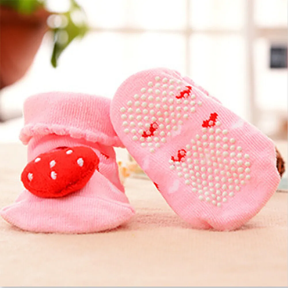 US 6 Pack Wrapables Cute 3D Cartoon Anti-Skid Baby Booties Sock Slipper Shoes