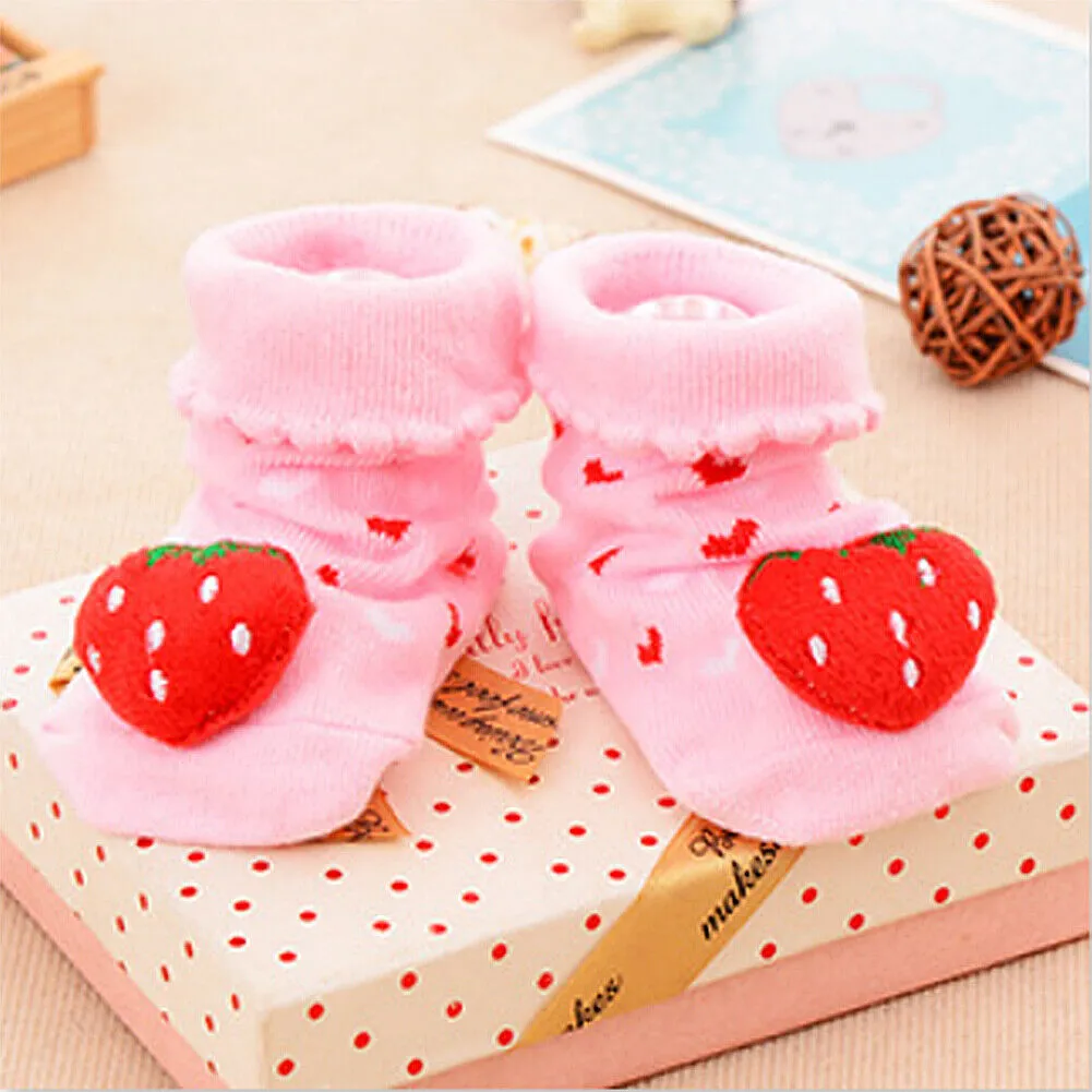 US 6 Pack Wrapables Cute 3D Cartoon Anti-Skid Baby Booties Sock Slipper Shoes