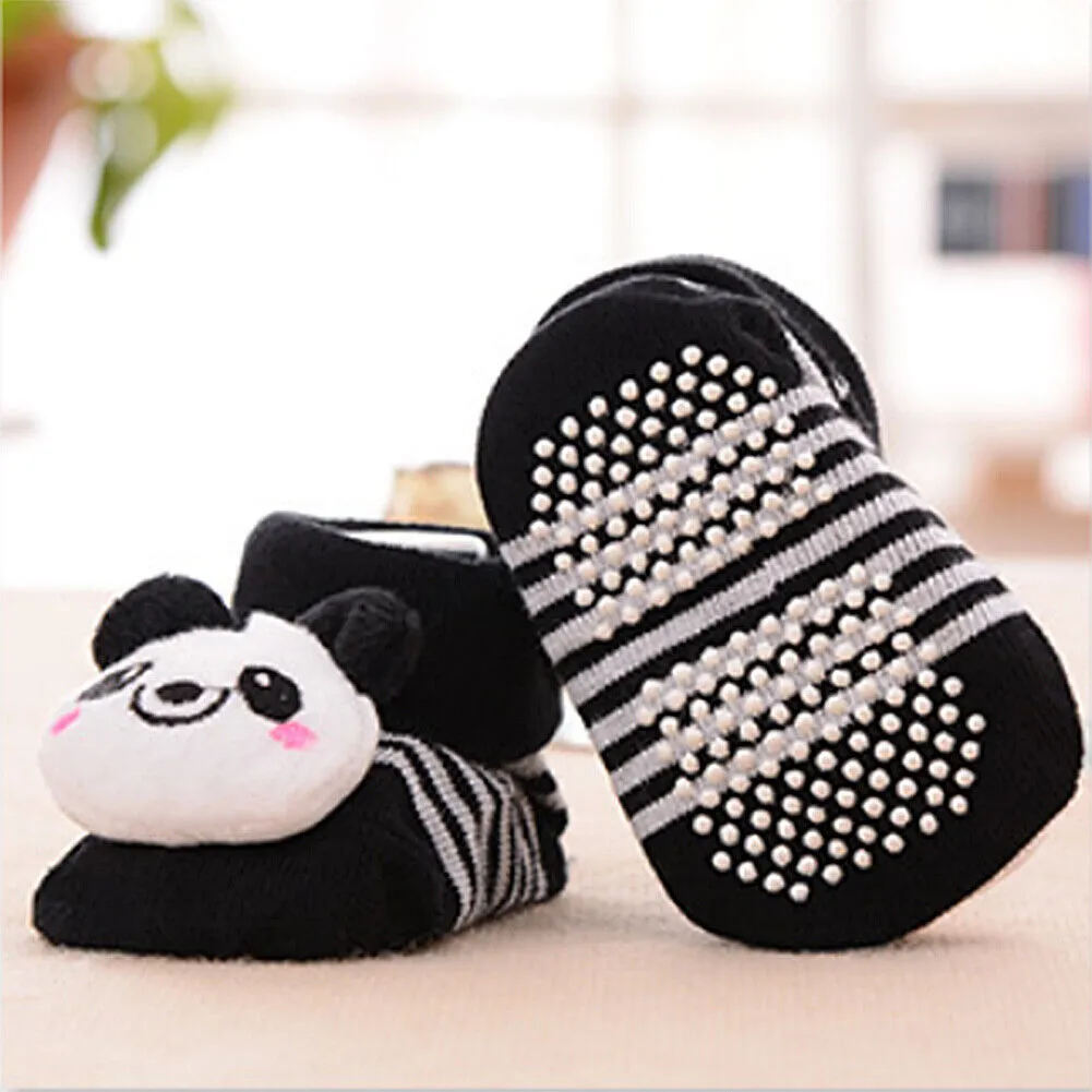 US 6 Pack Wrapables Cute 3D Cartoon Anti-Skid Baby Booties Sock Slipper Shoes