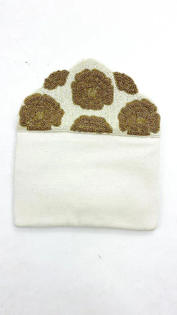 Varamon "Floral" Beaded Clutch