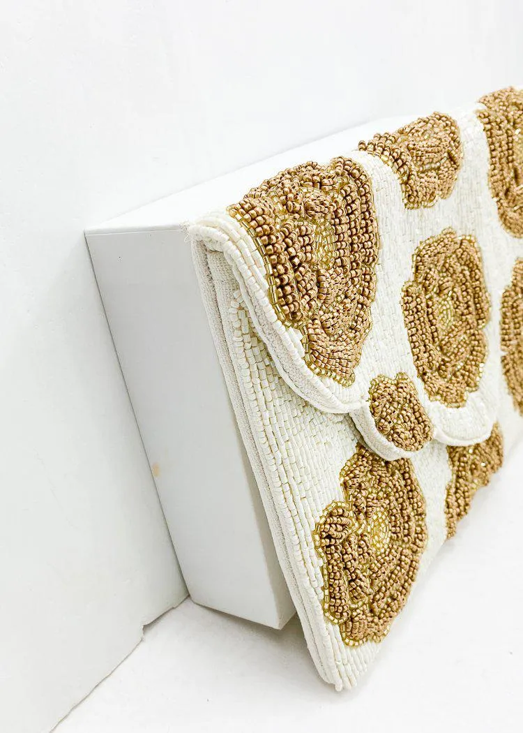 Varamon "Floral" Beaded Clutch