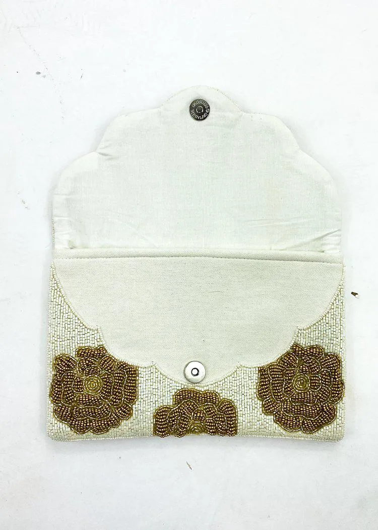 Varamon "Floral" Beaded Clutch